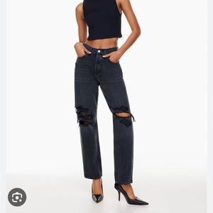 Agolde Black Distressed Women Jeans